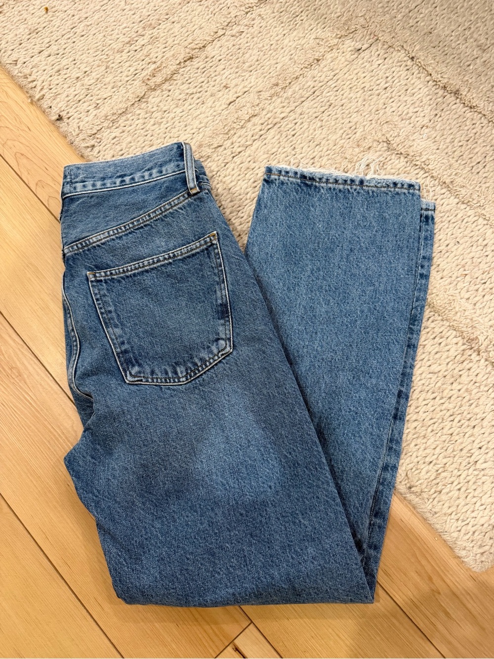 Agolde Classic Blue women’s Straight-Leg Jeans - Picture 2 of 5